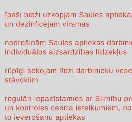 aizsardziba_saules_aptieka_web Covid-19 izplatības laikā „Saules aptieka” veic īpašus aizsardzības pasākumus